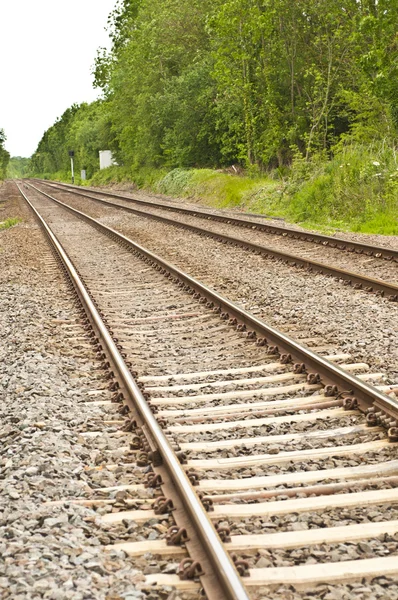 Straight railway tracks — Stock Photo, Image