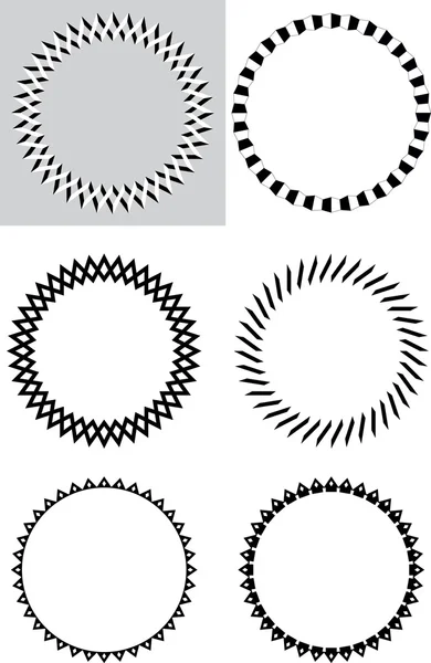 Sex cirkulär designelement — Stock vektor