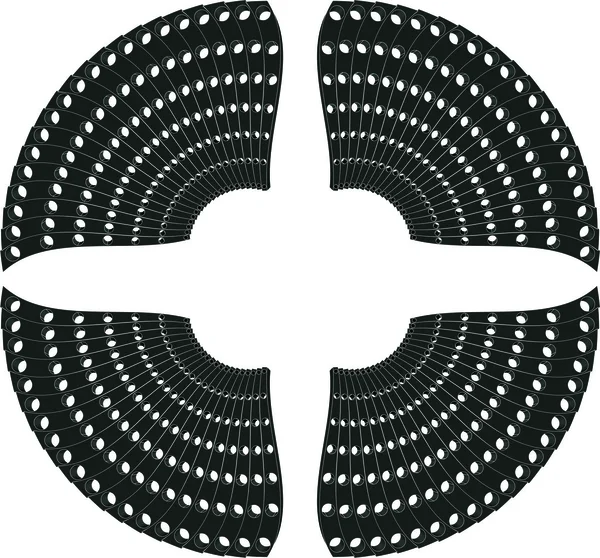 Zwarte & witte circulaire patroon — Stockvector