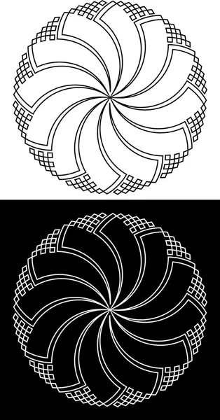 Czarna idealna biały okrągły wzór — Wektor stockowy