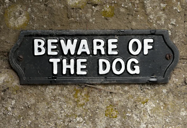 Beware of the dog sign — Stock Photo, Image