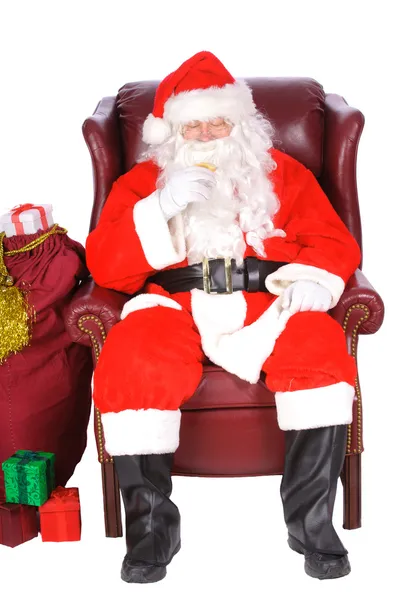 Weihnachtsmann genießt eine Pause — Stockfoto