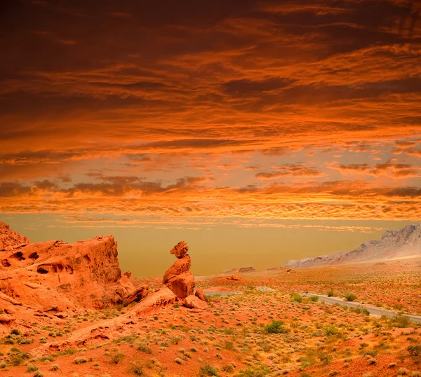 火の谷の日没 — ストック写真