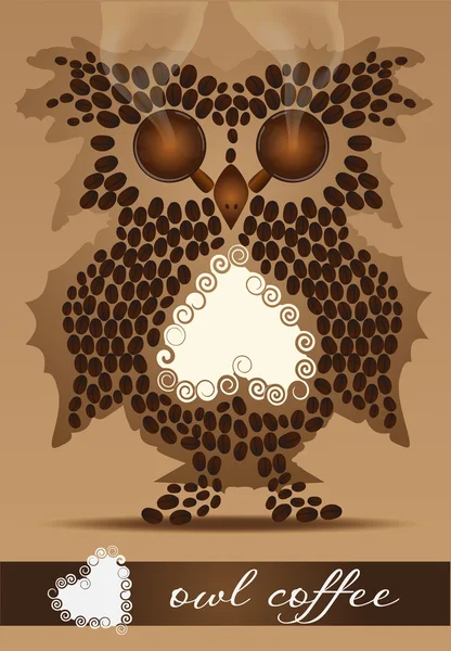 Сова кофейных зерен — стоковый вектор