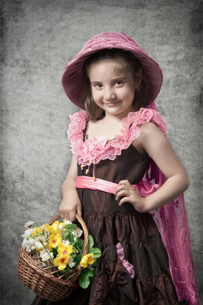 stock image Little girl with flowers