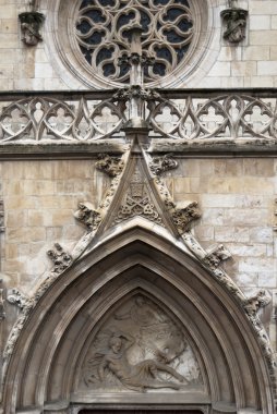 Detail of facade to Saint Paul church in Lyon, France clipart