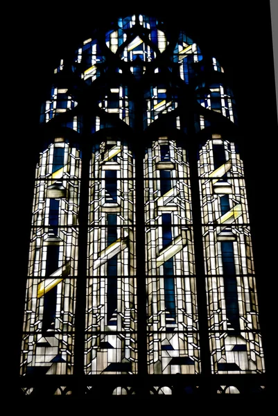 The mosaic window in cathedral of Saint-Jean, Lyon, France. — Stock Photo, Image