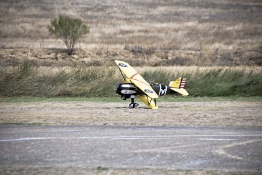 Rc airplane in low flying clipart