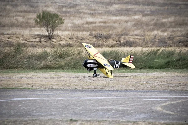 Rc airplane in low flying — Stock Photo, Image