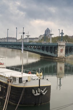 bir evin teknede nehir saone, lyon, Fransa