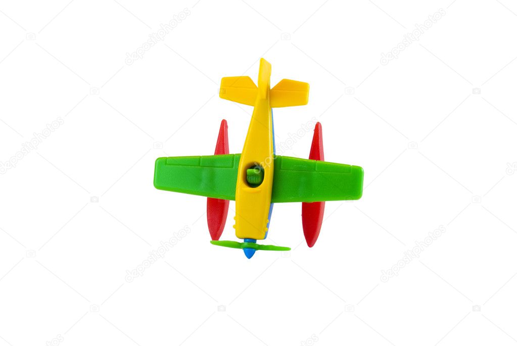 Isolated seaplane plastic toy