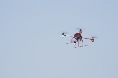 Radio controlled Quadricopter in flying clipart