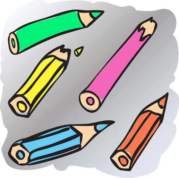 Crayons cassés — Image vectorielle
