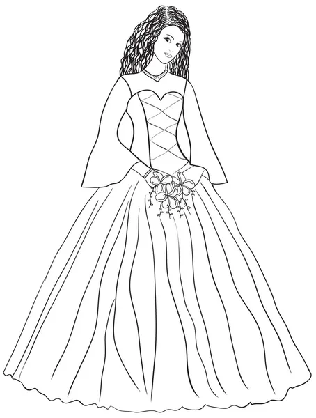 Свадебное платье - иллюстрация — стоковый вектор