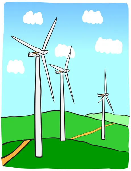Centrale éolienne — Image vectorielle