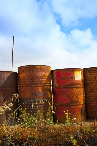 stock image Rusty oil drums