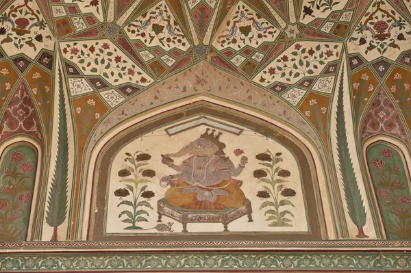 Ganesh namalowane na ścianie — Zdjęcie stockowe
