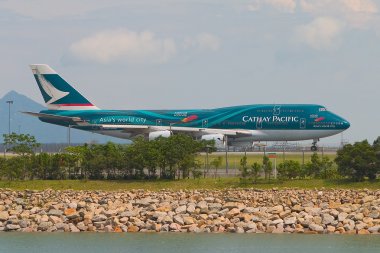 A Boeing 747 Cathay Pacific clipart