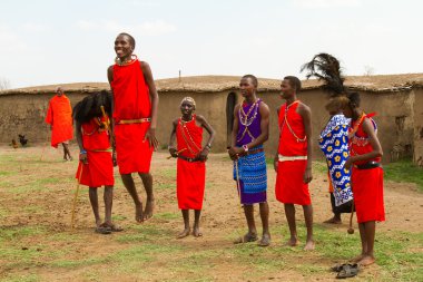 A group of kenyan of Masai tribe clipart