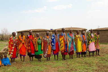 A group of kenyan women of Masai tribe clipart