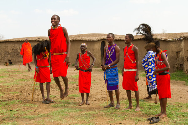 A group of kenyan of Masai tribe