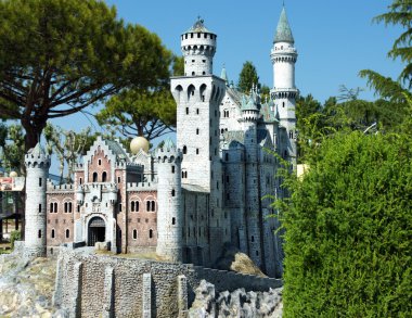 Castle Neuschwanstein in the park Italia in miniatura clipart