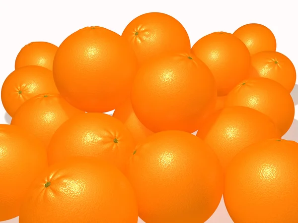 Oranges sur un plan blanc — Photo
