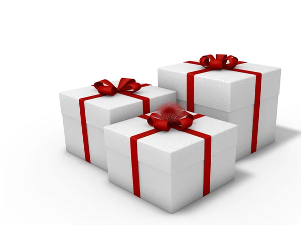 Gift boxes on white background — Stock Photo, Image
