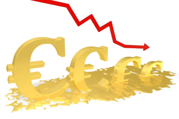 Euro schmilzt — Stockfoto
