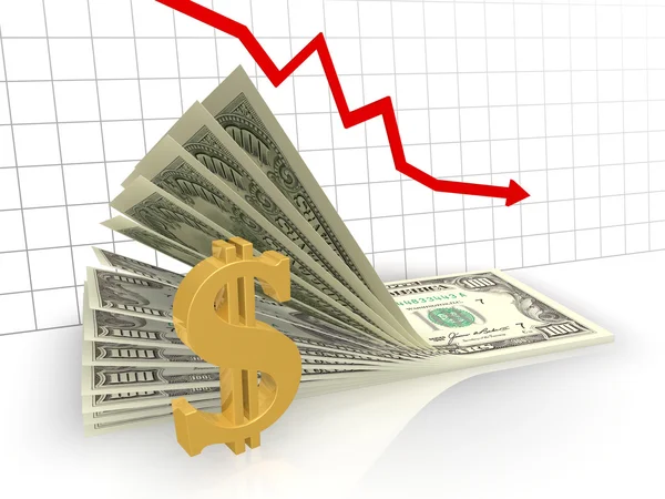 O gráfico do dólar — Fotografia de Stock