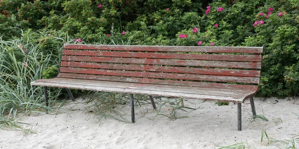 Ławka na plaży — Zdjęcie stockowe