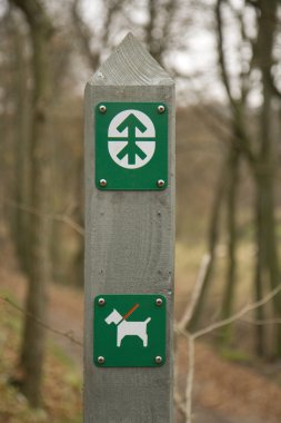 Dog Sign in the Forest clipart