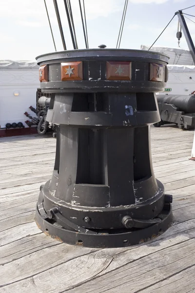 Capstan on Old Frigate — Stock Photo, Image