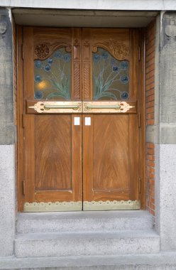 Door with Brass Handle clipart