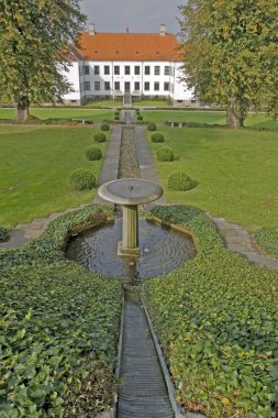 Fountain at Clausholm Castle clipart