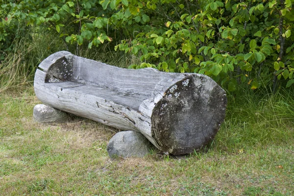 Bench made of a log — Stock Photo, Image
