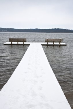 Snow on Bathing Jetty clipart