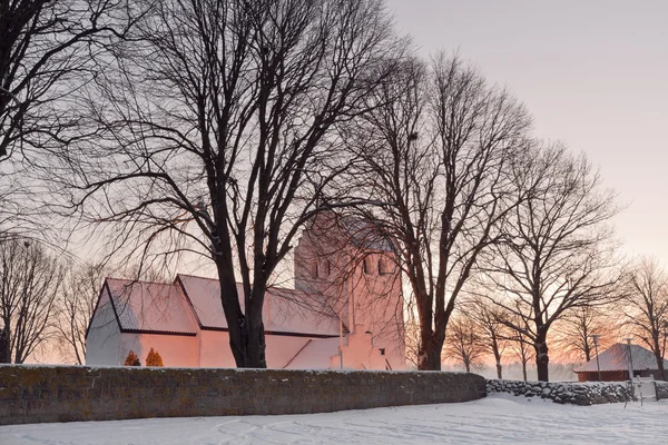 Duński Kościół w zachodzie słońca — Zdjęcie stockowe