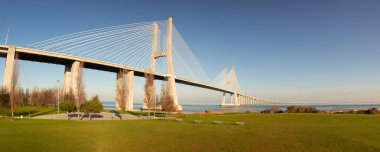 Vasco da Gama bridge in Lisbon clipart