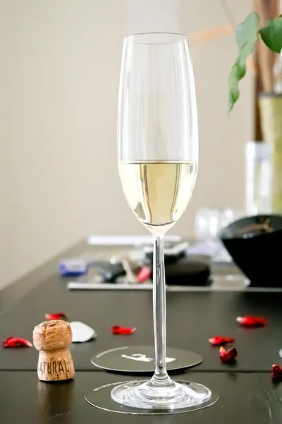Champagneglas Rechtenvrije Stockafbeeldingen