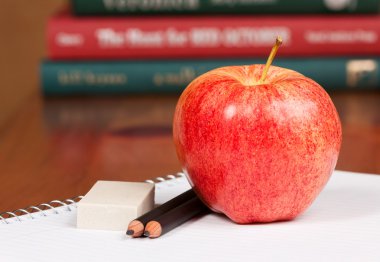 Afternoon snack with pencil, paper and eraser clipart