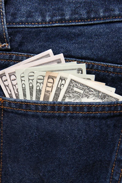 Geld in uw zak — Stockfoto