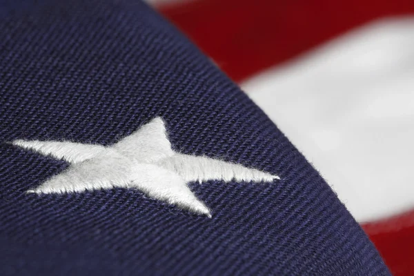 American flag with an embroided star — Stock Photo, Image