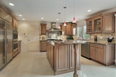 Kitchen in remodeled home clipart