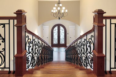 Stairway leading to foyer clipart