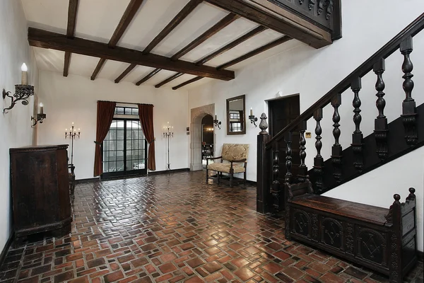 Foyer with wood beams — Stock Photo, Image