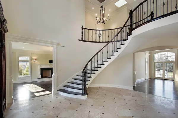 Foyer with circular staircase — Stock Photo, Image