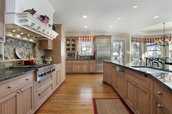 Large kitchen in modern home Stock Image