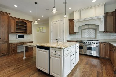 Kitchen in new construction home clipart