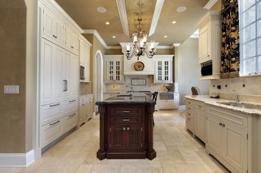 Kitchen in luxury home clipart